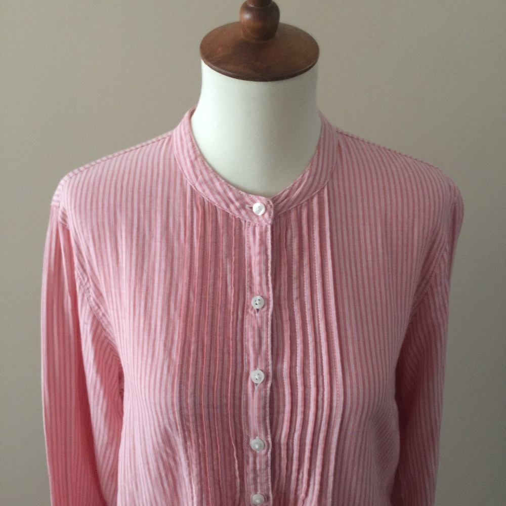 Pink-and-White-Striped-LL-Bean-Blouse